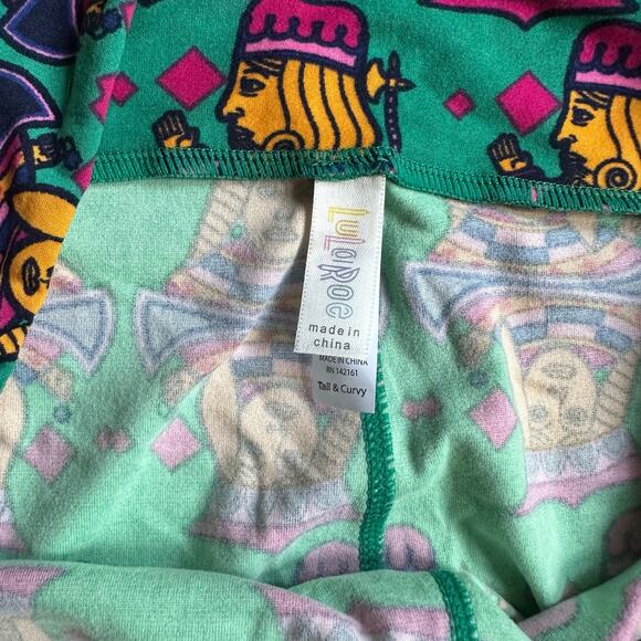 NWOT Lularoe Leggings Cards Queen of Diamonds King Poker TC Tall & Curvy - Picture 4 of 6